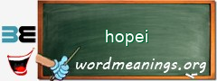 WordMeaning blackboard for hopei